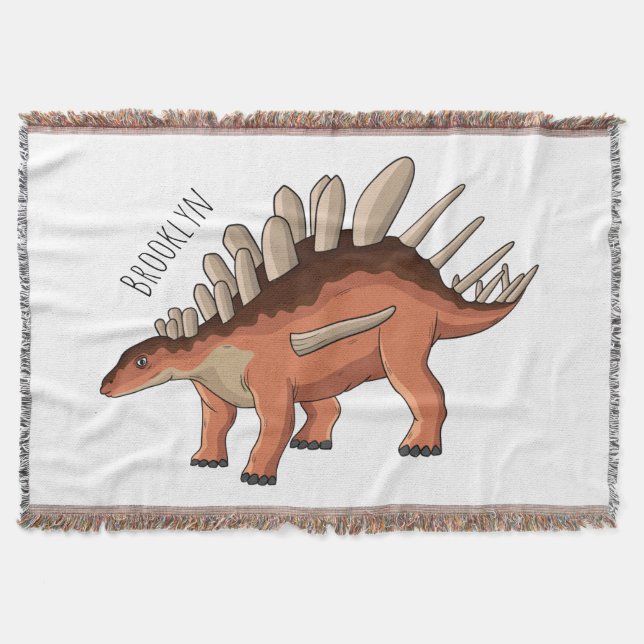 Kentrosaurus cartoon illustration throw blanket (Front)