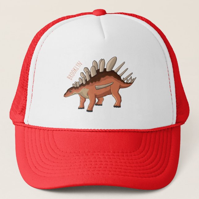 Kentrosaurus cartoon illustration trucker hat (Front)