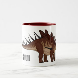 Kentrosaurus cartoon illustration Two-Tone coffee mug