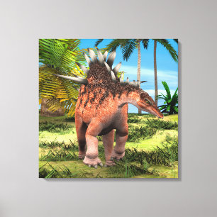 Kentrosaurus Dinosaur Jungle Prehistoric Art Canvas Print