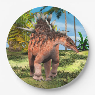 Kentrosaurus Dinosaur Jungle Prehistoric Art Paper Plate