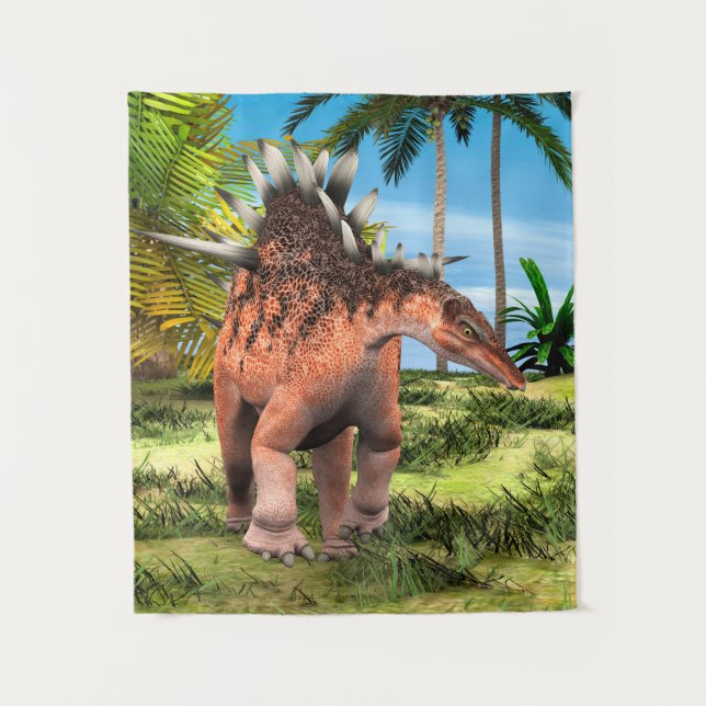 Kentrosaurus Dinosaur Jungle Prehistoric Art Tapestry (Front)