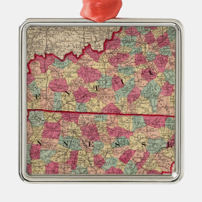 Kentucky and Tennessee 2 Metal Tree Decoration (Front)