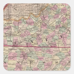 Kentucky and Tennessee 4 Square Sticker