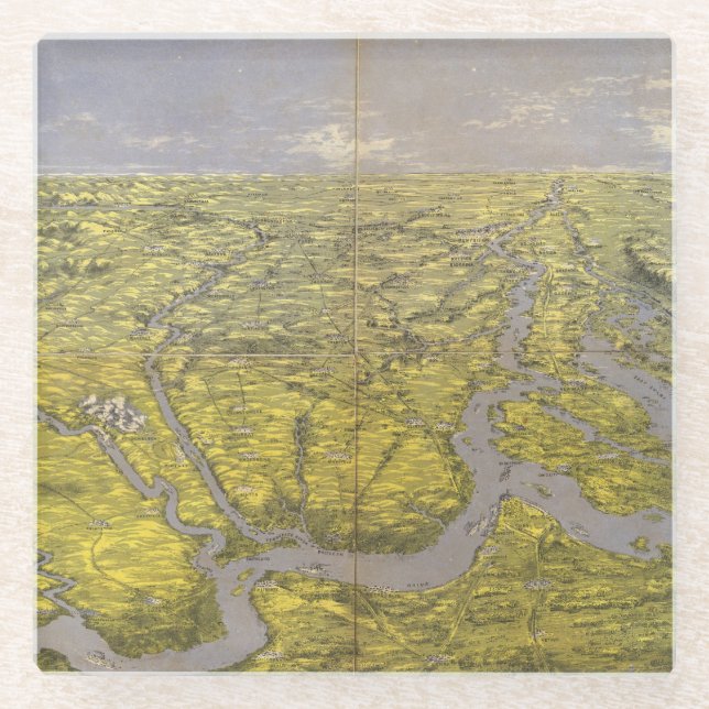 Kentucky and Tennessee 5 Glass Coaster (Front)