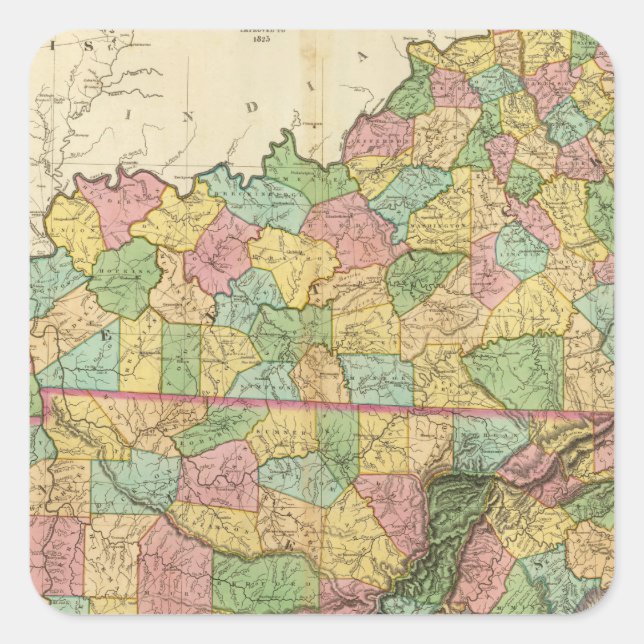 Kentucky and Tennessee 6 Square Sticker (Front)