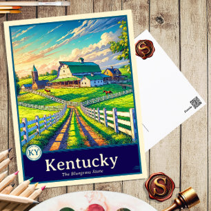 Kentucky   Anime Style Cel Shaded Postcard
