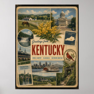 Kentucky Authentic Vintage Style Poster