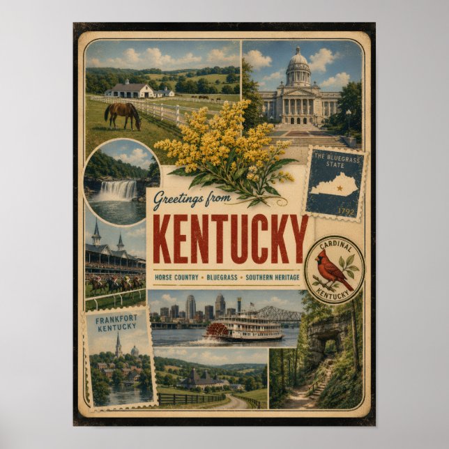 Kentucky Authentic Vintage Style Poster (Front)