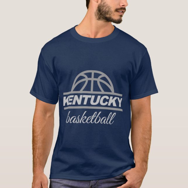 Kentucky Basketball Grey on Black T-Shirt (Front)