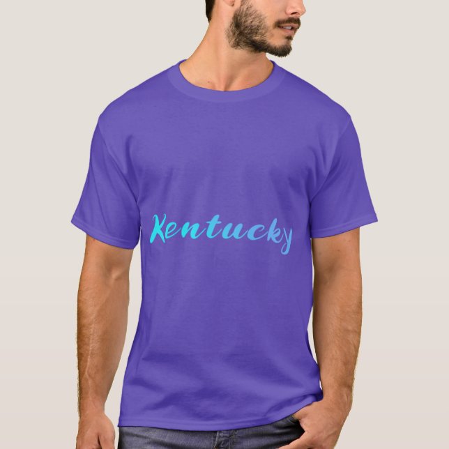 Kentucky Blue Gradient Writing Premium T-Shirt (Front)