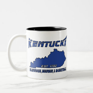 Kentucky Bluegrass Bourbon Basketball Two-Tone Coffee Mug
