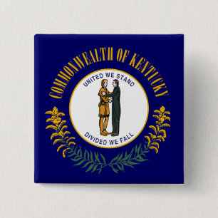 Kentucky: Bluegrass Commonwealth US State Flag 15 Cm Square Badge