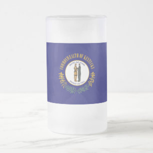 Kentucky: Bluegrass Commonwealth US State Flag Frosted Glass Beer Mug