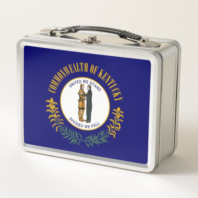 Kentucky: Bluegrass Commonwealth US State Flag Metal Lunch Box (Front)
