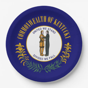 Kentucky: Bluegrass Commonwealth US State Flag Paper Plate