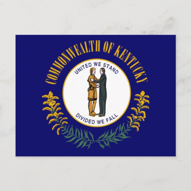 Kentucky: Bluegrass Commonwealth US State Flag Postcard (Front)