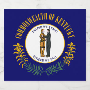 Kentucky: Bluegrass Commonwealth US State Flag Sparkling Wine Label