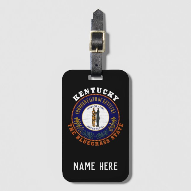 KENTUCKY BLUEGRASS STATE FLAG LUGGAGE TAG (Front Vertical)