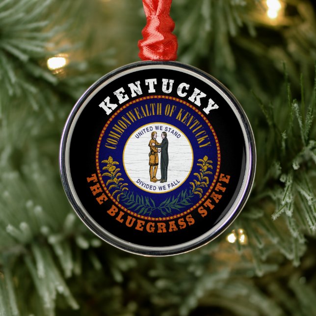 KENTUCKY BLUEGRASS STATE FLAG METAL TREE DECORATION (Tree)