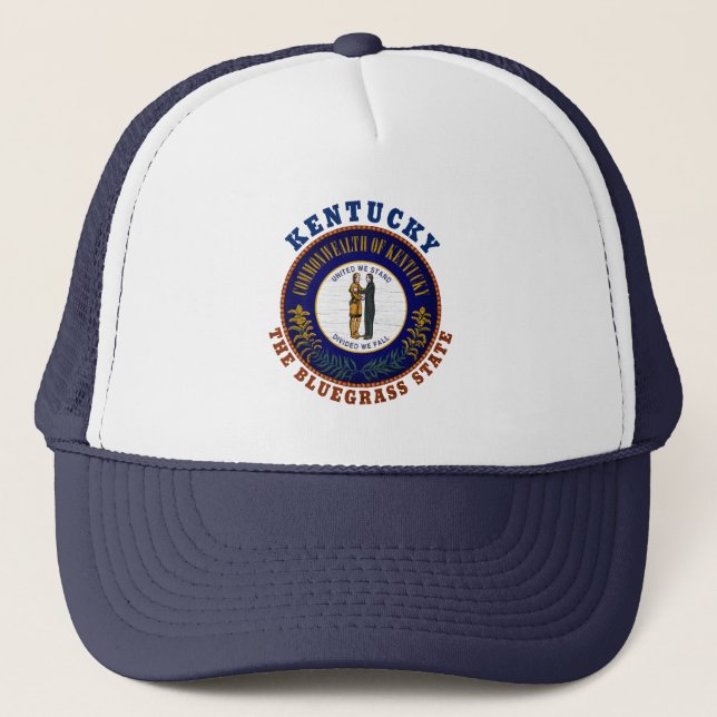 KENTUCKY BLUEGRASS STATE FLAG TRUCKER HAT (Front)