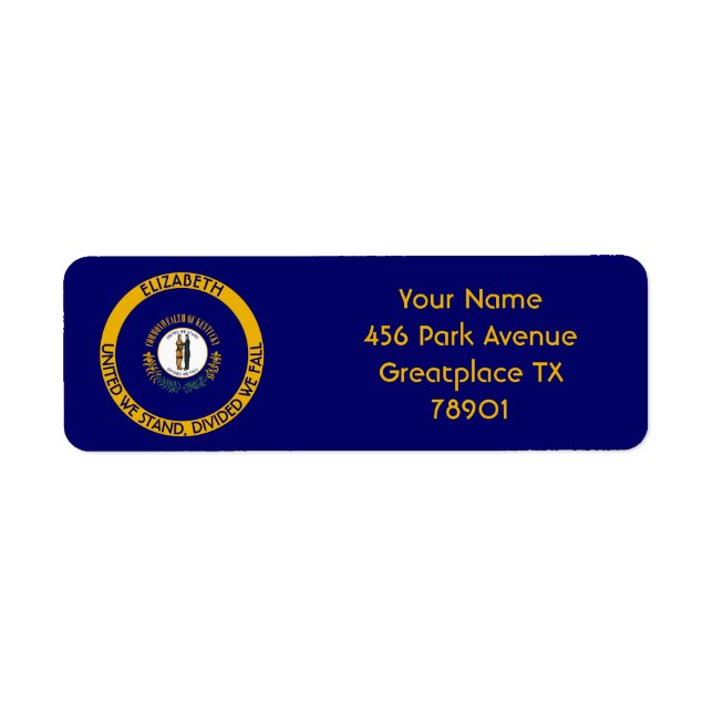 Kentucky Bluegrass State Personalised Flag Return (Front)