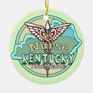 Kentucky Caduceus Nurse Ceramic Tree Decoration