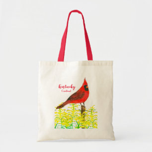 Kentucky Cardinal Bird Goldenrod Flowers Tote Bag