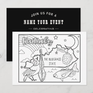 kentucky colour me collage invitation