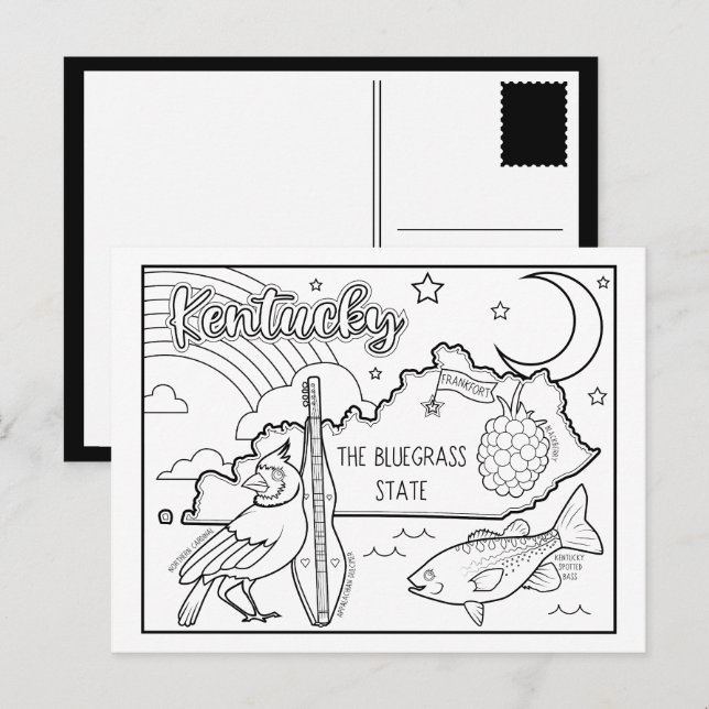 kentucky colour me collage postcard (Front/Back)