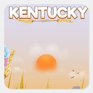 Kentucky Cute Farm travel poster Square Sticker