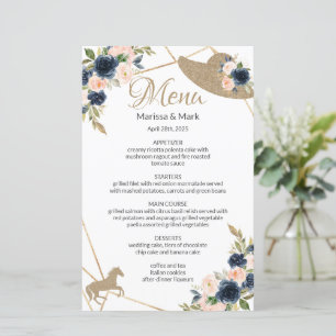Kentucky Derby Blush & Navy Wedding Menu
