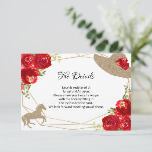 Kentucky Derby Bridal Shower Details Card