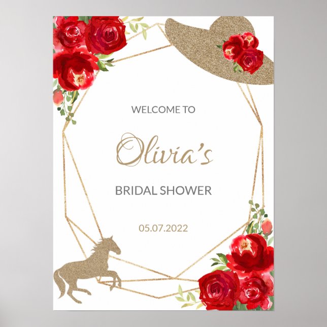 Kentucky Derby Bridal Shower Welcome sign (Front)
