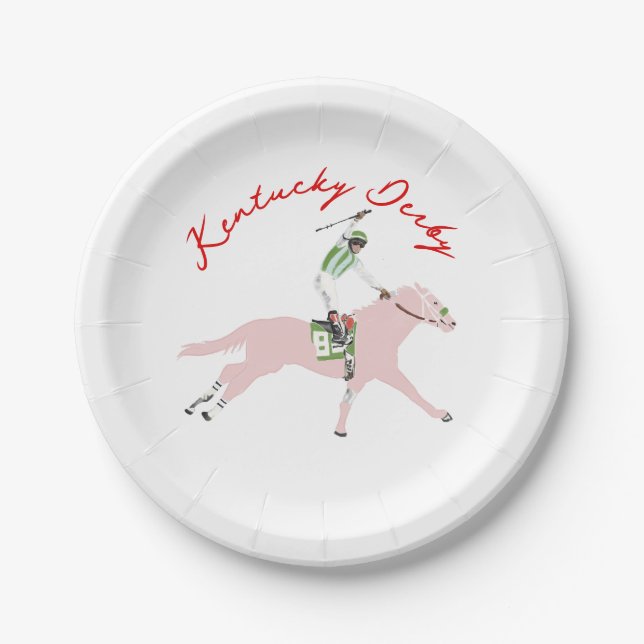 Kentucky Derby Horse Jockey Paper Plates (Front)