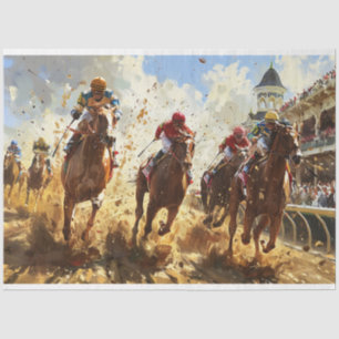 Kentucky Derby Horse Racing Decoupage  Tissue Paper
