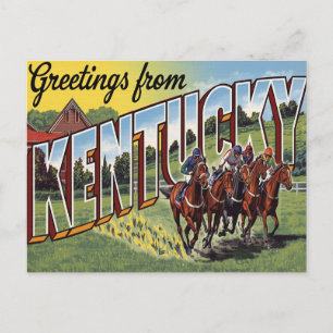 Kentucky Derby Horse Racing Postcard