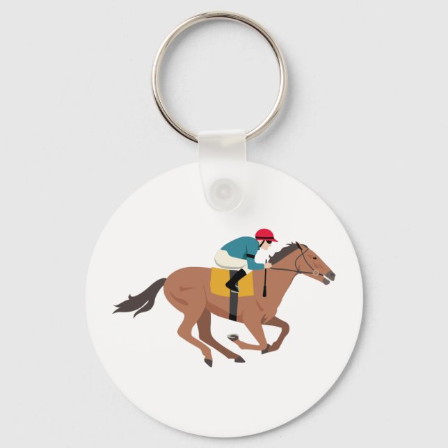 Kentucky Derby Horse Rider Key Ring (Front)