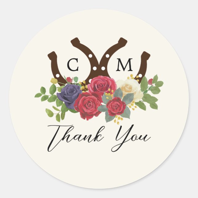 Kentucky Derby Inspired Wedding Classic Round Sticker (Front)