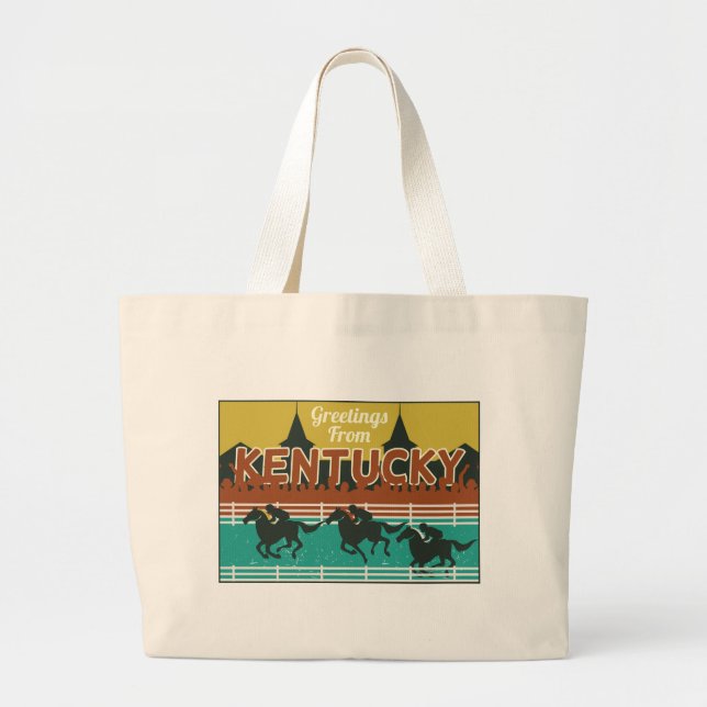 Kentucky Derby Large Tote Bag (Front)