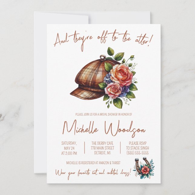 Kentucky Derby, Off to the Alter, Bridal Shower Invitation (Front)