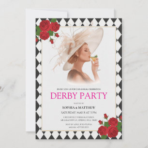 Kentucky Derby Party Invitation Elegant Roses