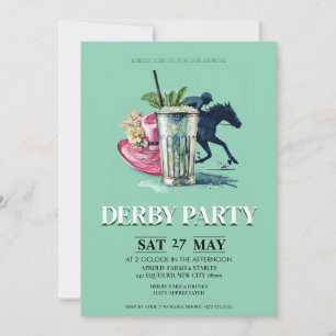 Kentucky Derby Party Invitation Mint Julep Derby H