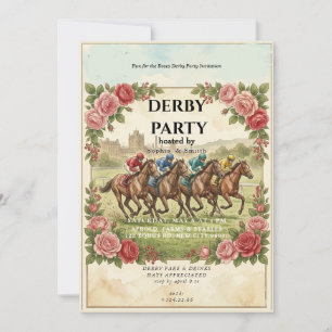 Kentucky Derby Party Invitation Vintage Horse Raci