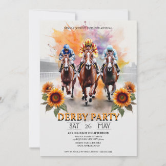 Kentucky Derby Party Invitation Watercolor Horse R