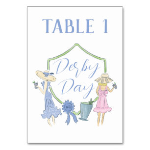 Kentucky Derby Party Table Number Card