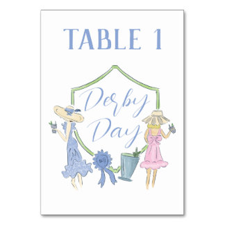 Kentucky Derby Party Table Number Card