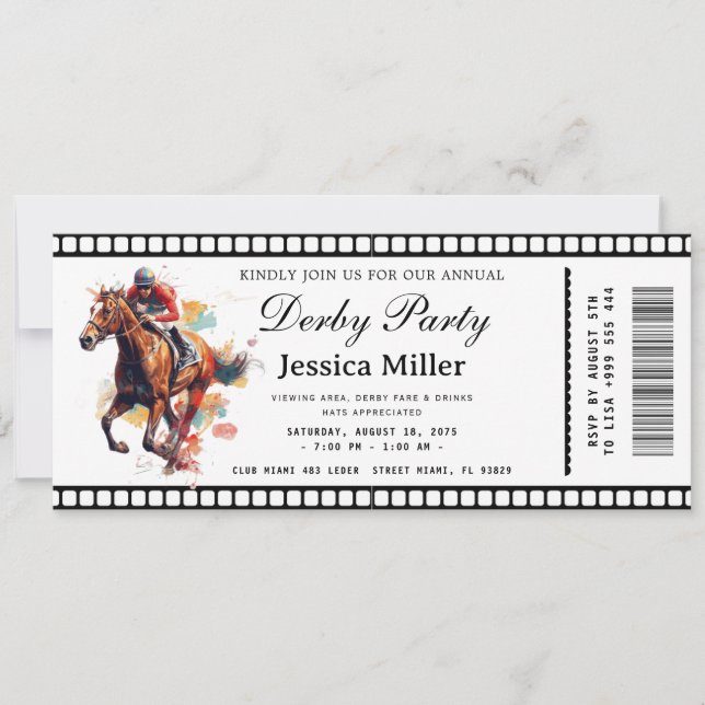 Kentucky Derby Ticket Invitation (Front)