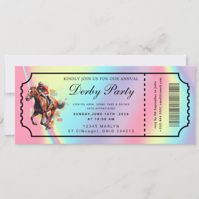 Kentucky Derby Ticket Invitation (Front)