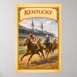 Kentucky Derby Vintage Travel Poster
